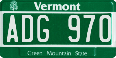 VT license plate ADG970