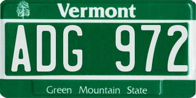 VT license plate ADG972