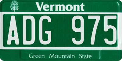 VT license plate ADG975