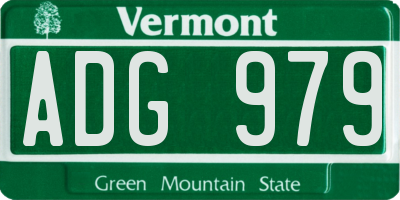 VT license plate ADG979