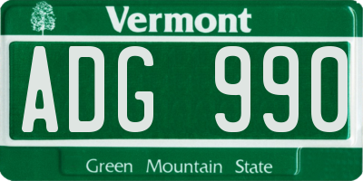VT license plate ADG990