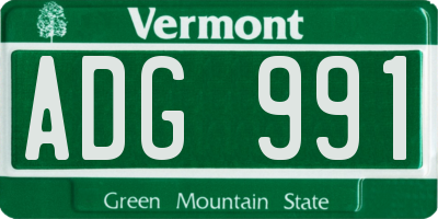 VT license plate ADG991