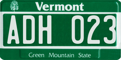 VT license plate ADH023