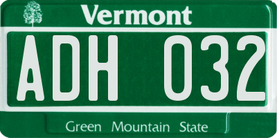 VT license plate ADH032