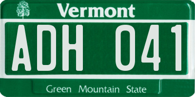 VT license plate ADH041