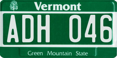 VT license plate ADH046