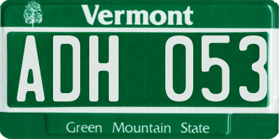 VT license plate ADH053