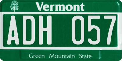 VT license plate ADH057