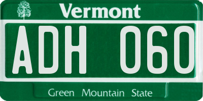 VT license plate ADH060