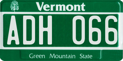 VT license plate ADH066