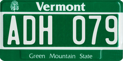 VT license plate ADH079