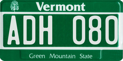 VT license plate ADH080