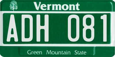 VT license plate ADH081