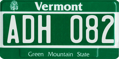 VT license plate ADH082
