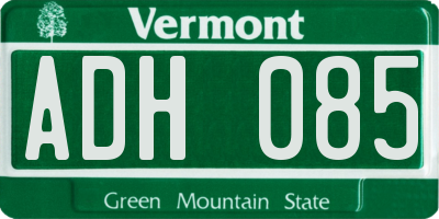 VT license plate ADH085