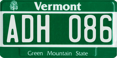 VT license plate ADH086