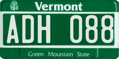 VT license plate ADH088