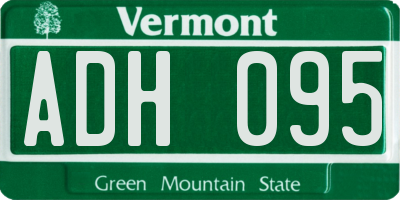 VT license plate ADH095