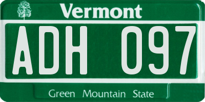 VT license plate ADH097