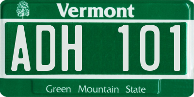VT license plate ADH101