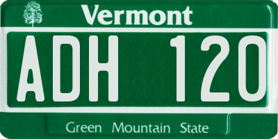 VT license plate ADH120