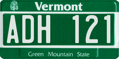 VT license plate ADH121