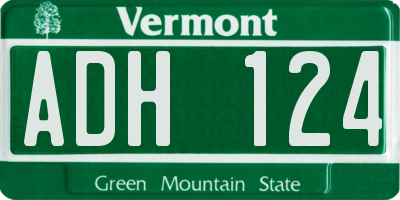 VT license plate ADH124