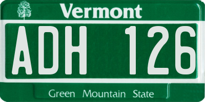 VT license plate ADH126