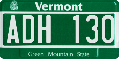 VT license plate ADH130