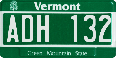 VT license plate ADH132