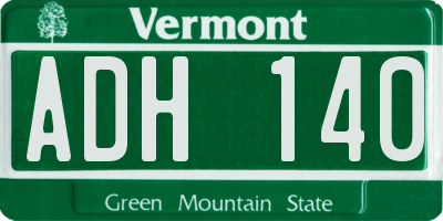 VT license plate ADH140