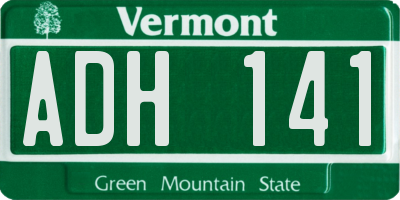 VT license plate ADH141