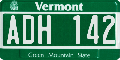 VT license plate ADH142
