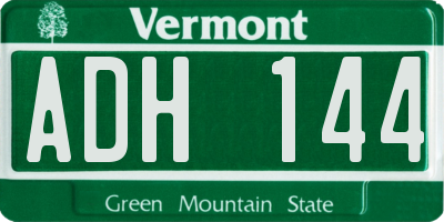 VT license plate ADH144