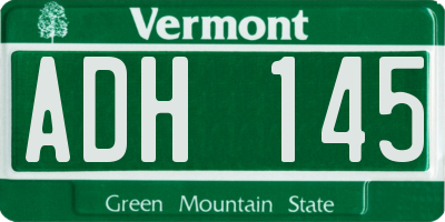 VT license plate ADH145