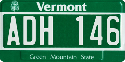 VT license plate ADH146