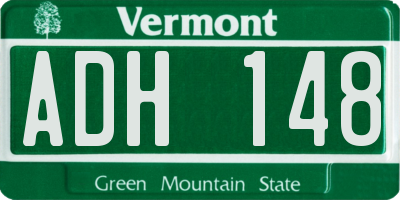 VT license plate ADH148