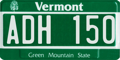 VT license plate ADH150