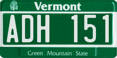 VT license plate ADH151