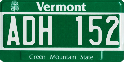 VT license plate ADH152