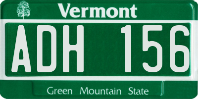 VT license plate ADH156