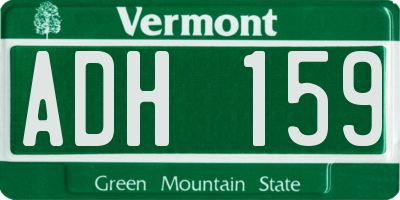 VT license plate ADH159