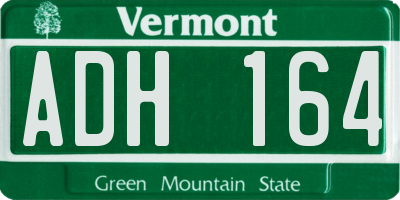 VT license plate ADH164