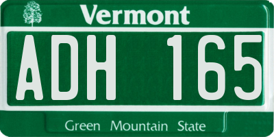 VT license plate ADH165