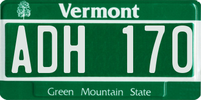 VT license plate ADH170