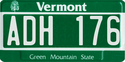 VT license plate ADH176