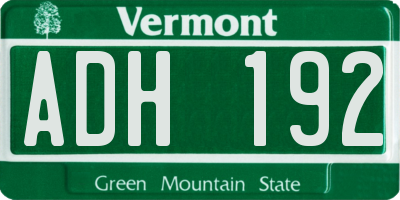 VT license plate ADH192