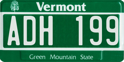 VT license plate ADH199