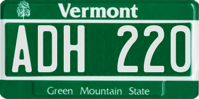 VT license plate ADH220