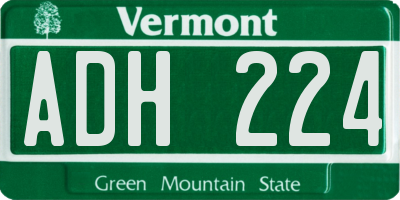 VT license plate ADH224
